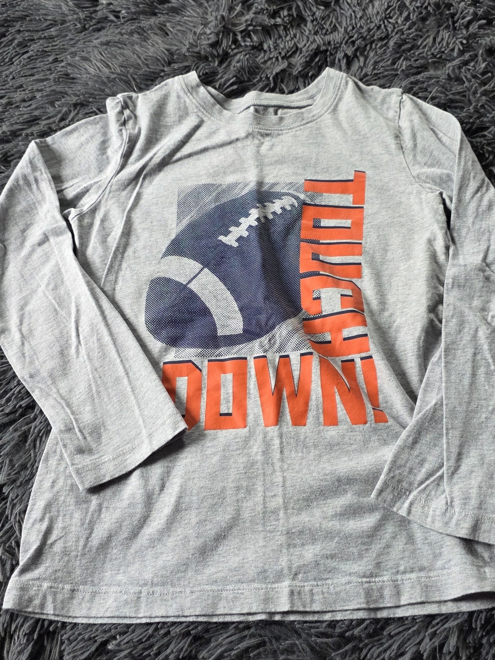 Carter's Gray Long-Sleeve Football Graphic Tee